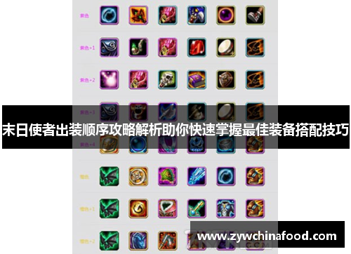 末日使者出装顺序攻略解析助你快速掌握最佳装备搭配技巧